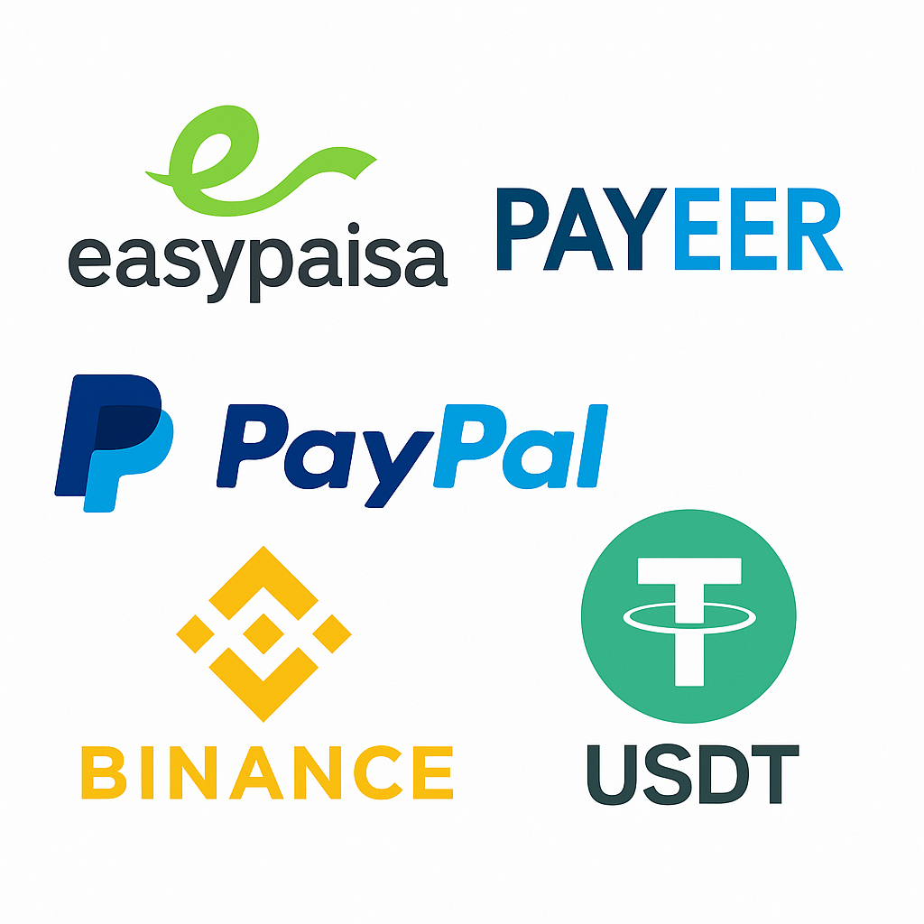 YahyaHost accept EasyPaisa, Binance, Payeer, Usdt, PayPal,mastercard, net banking